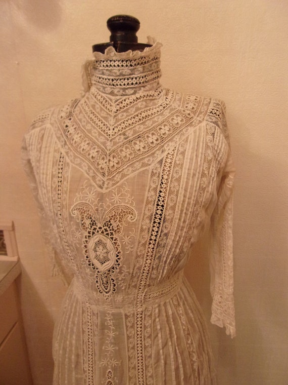 Antique 1880's Lace Tea Dress