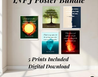 INFJ Personality Poster Bundle: MBTI Psychology Prints (Digital Download)