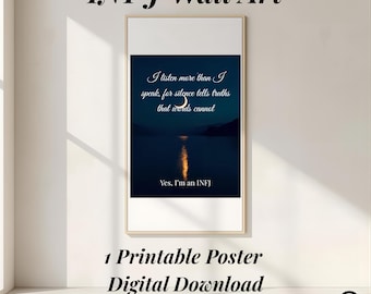 INFJ Personality Print: Silent Truths Quote, MBTI Psychology Art (Digital Download)