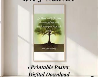 INFJ Quote Poster: Quiet Growth, MBTI Psychology Print (Digital Download)