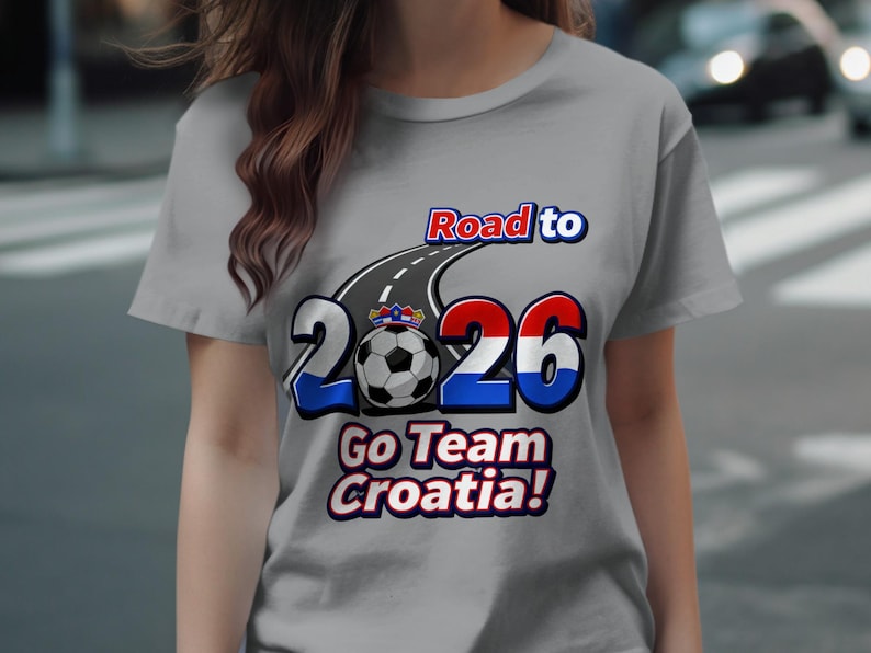 Road to 2026 Go Team Croatia T-shirt, Soccer Fan Graphic Tee, Croatia Football Supporter Shirt, Sports Enthusiast Apparel