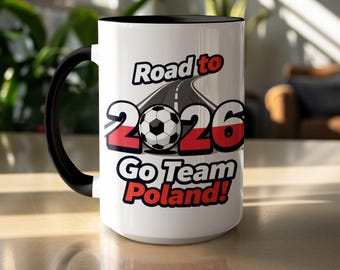 Polen 15oz Keramik Fußball Kaffeetasse: Limited Edition Road to 2026 Design