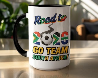 South Africa 15oz Ceramic Soccer Coffee Mug: Limited Edition Road to 2026 Design