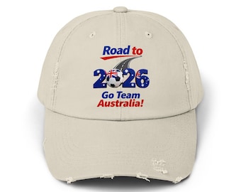 オーストラリア ダメージ加工サッカーキャップ：限定版 Road to 2026 デザイン