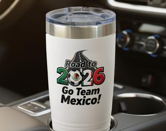 Vaso de fútbol de México de 20 oz: Edición limitada, diseño "Camino a 2026"