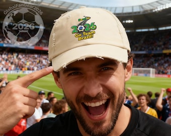 Brasilien Distressed Fußballkappe: Limited Edition Road to 2026 Design