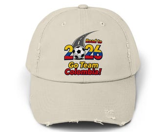 Gorra de fútbol desgastada de Colombia: Edición limitada, diseño "Camino a 2026"