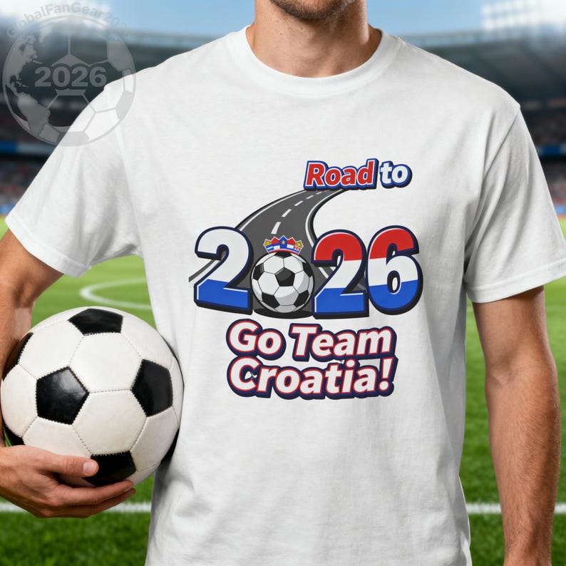 Road to 2026 Go Team Croatia T shirt, Soccer Fan Gear, Sports Event Tee, World Cup Supporter Shirt, Football Enthusiast Apparel