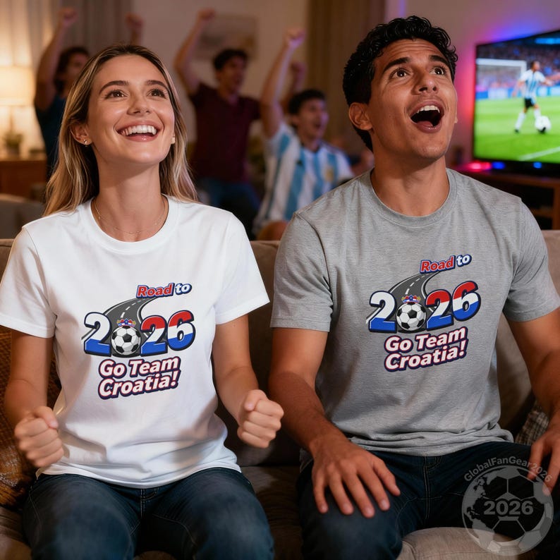 Road to 2026 shirt, Go Team Croatia t-shirt, Soccer fan apparel, Sports event clothing, Support Croatia tshirt