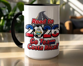 Costa Rica 15oz Ceramic Soccer Coffee Mug: Limited Edition Road to 2026 Design