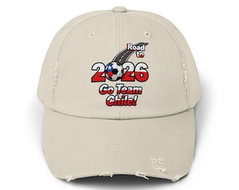 Gorra de fútbol desgastada de Chile: Edición limitada, diseño "Camino a 2026"