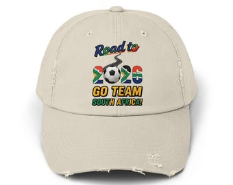 南アフリカ ダメージ加工サッカーキャップ：限定版 Road to 2026 デザイン