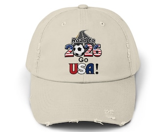 USA Distressed Soccer Cap: Limited Edition Road to 2026 Design