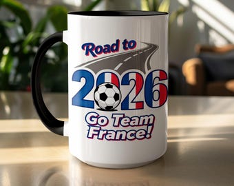 Frankreich 15oz Keramik Fußball Kaffeetasse: Limited Edition Road to 2026 Design