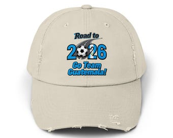 グアテマラ ダメージ加工サッカーキャップ：限定版 Road to 2026 デザイン