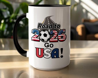 USA 15oz Ceramic Soccer Coffee Mug: Limited Edition Road to 2026 Design