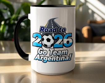 Argentinien 15oz Keramik Fußball Kaffeetasse: Limited Edition Road to 2026 Design