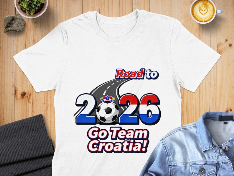 World Cup 2026 Shirt, Road to 2026 Go Team Croatia, Soccer Fan Gift, Croatia Football Apparel, Sports Team Support, Unisex Tee