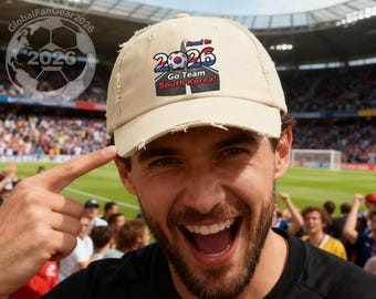 South Korea Distressed Soccer Cap: Limited Edition Road to 2026 Design