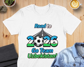 Uzbekistan Fan Soccer Unisex T-Shirt: Limited Edition Road to 2026 Design