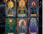 Stained Glass Oracle Deck: 44 Printable Tarot Cards & Guidebook (Digital Download) NEW 2025