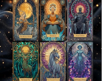 Baralho de Oráculo de Vitral: 44 Cartas de Tarô para Imprimir e Guia (Download Digital) NOVO 2025