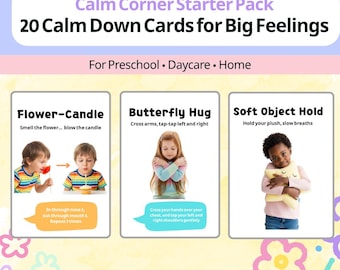 Calm Down Cards for Kids | Calm Corner Starter Pack | Preschool SEL Printable