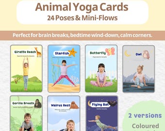 Animal Yoga Poses Cards for Kids | Mindfulness Activity (Digital Download)