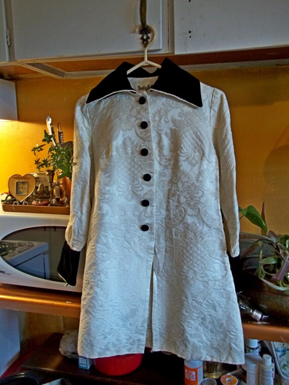 Rad 1960's Early 70's Flocked Jacket Blazer Top Da