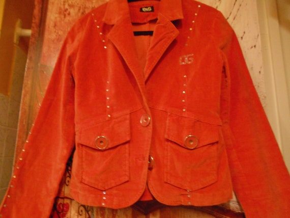 SALE Gorgeous Orange Corduroy Velvet Dolce Gabban… - image 1