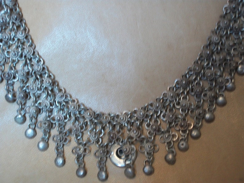 SALE Antique Vintage Solid Sterling Silver Chandelier Necklace image 4