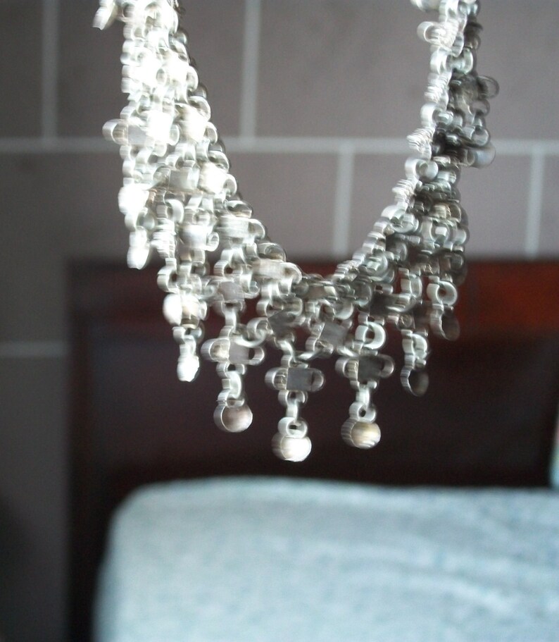 SALE Antique Vintage Solid Sterling Silver Chandelier Necklace image 3