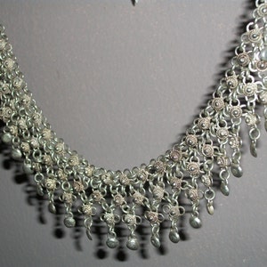 SALE Antique Vintage Solid Sterling Silver Chandelier Necklace image 2