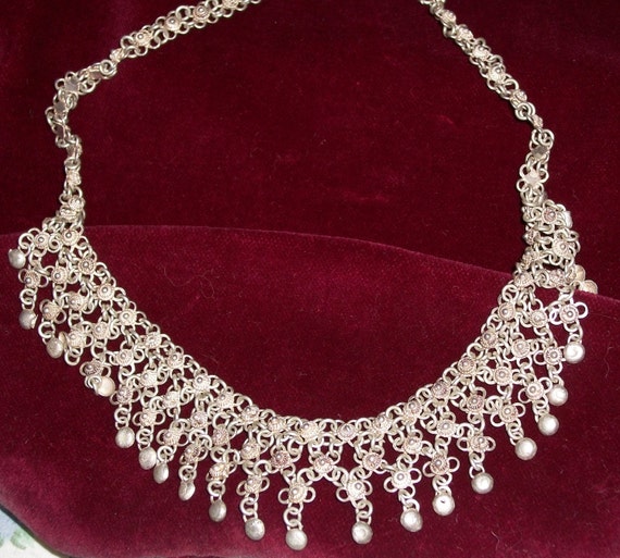 SALE Antique Vintage Solid Sterling Silver Chandelier Necklace - Etsy