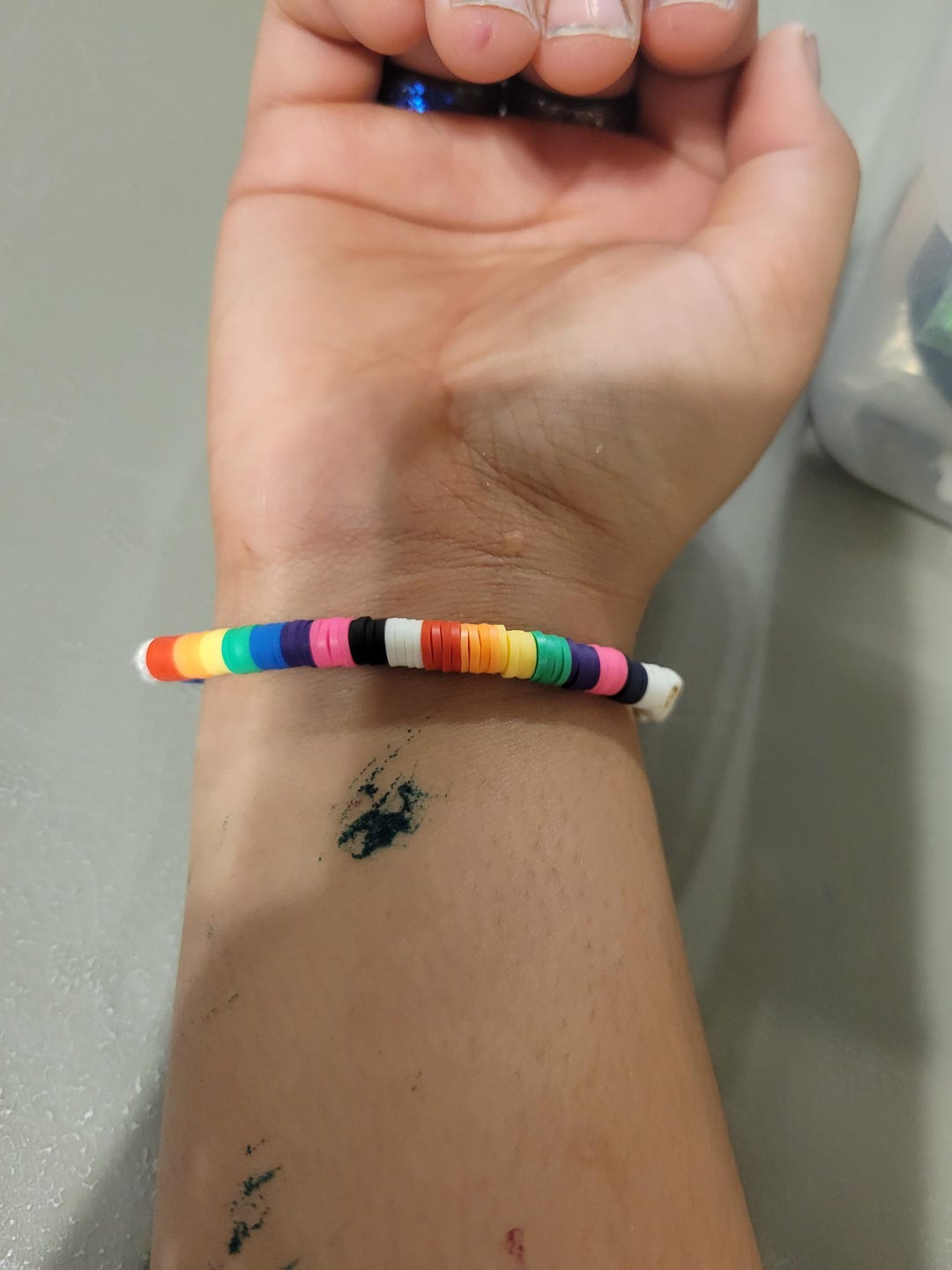 Rainbow Pride" Rainbow Clay Bead Bracelet - Etsy