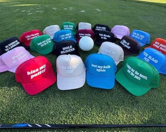 Customizable Funny Golf Trucker Hats: Humorous Sayings, Party Gear