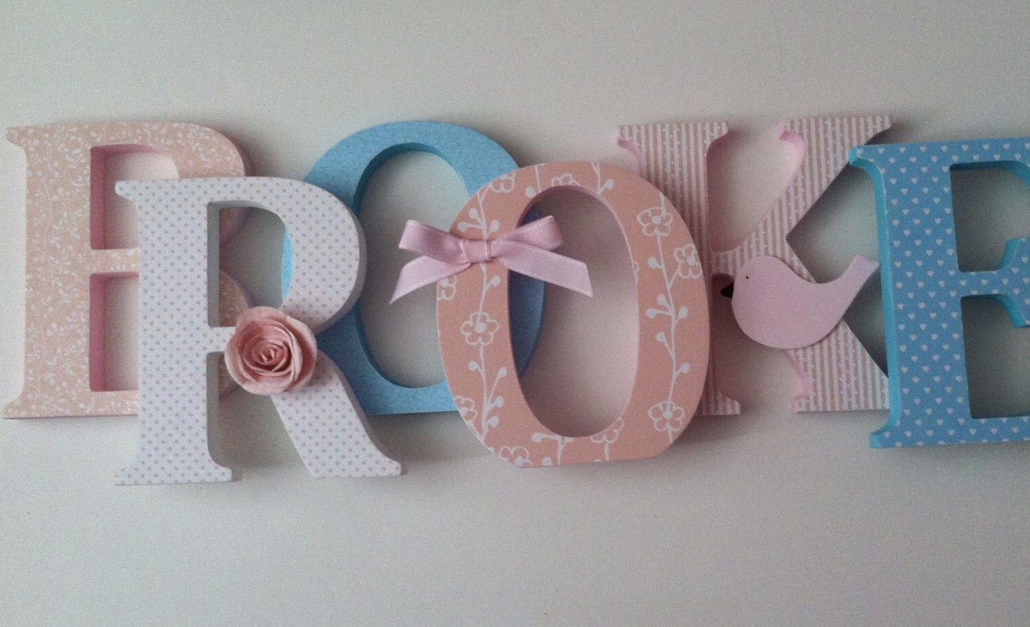 Wooden letters for nursery in pink and blue Etsy