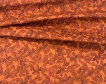 Brown Fall Leaves Quilting Fabric Autumn Leaf Print Cotton by the Yard – Premium Quilting Cotton for Fall Sewing, Table Runners, and Crafts