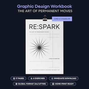Manual de diseño antiperfeccionista / Ejercicios de intuición analógica para diseñadores / Formación creativa sin pantalla / PDF imprimible