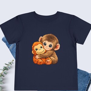 Baby Monkey Punch Shirt, Toddler Monkey T-Shirt, Cute Monkey Holding Plush Toy Tee, Viral Funny Kids Shirt