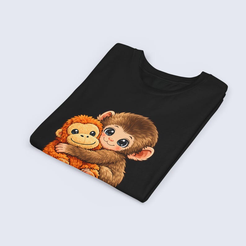 Baby Monkey Punch Youth Shirt, Funny Monkey Kids T-Shirt, Cute Monkey Plush Toy Graphic Tee, Viral Animal Meme Shirt image 4