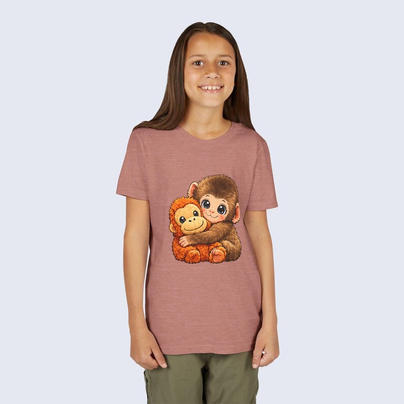 Baby Monkey Punch Youth Shirt, Funny Monkey Kids T-Shirt, Cute Monkey Plush Toy Graphic Tee, Viral Animal Meme Shirt image 20