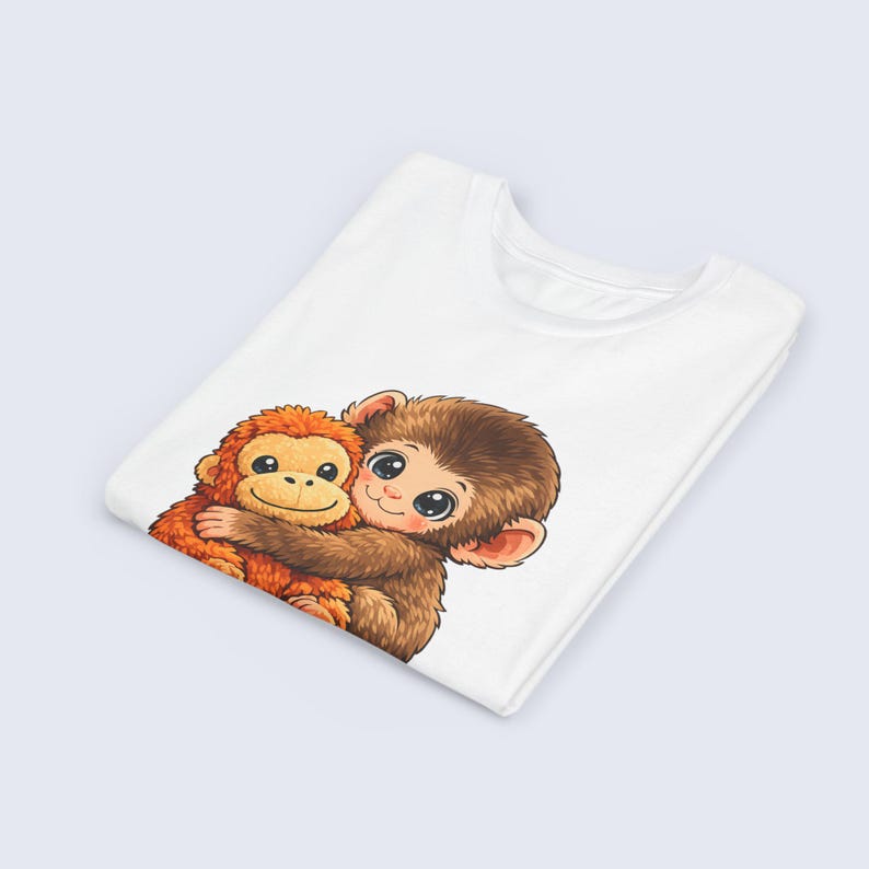 Baby Monkey Punch Youth Shirt, Funny Monkey Kids T-Shirt, Cute Monkey Plush Toy Graphic Tee, Viral Animal Meme Shirt image 3