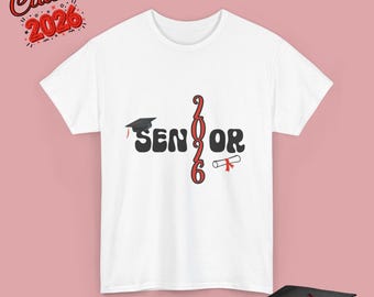 Senior 2026 T-Shirt | Graduation Cap, Tassel, Diploma Unisex Tee - Graduation Gift, Class of 2026 Shirt, Grad Celebration Top, High School