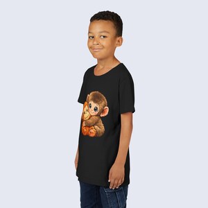Baby Monkey Punch Youth Shirt, Funny Monkey Kids T-Shirt, Cute Monkey Plush Toy Graphic Tee, Viral Animal Meme Shirt image 6
