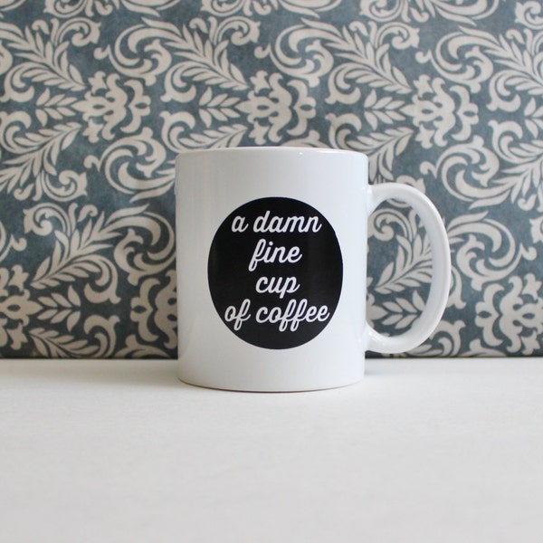 A Damn Fine Cup of Coffee - Twin Peaks tv Show Pop Culture - coffee cup, mug, pencil holder, catch-all - Ready to Ship