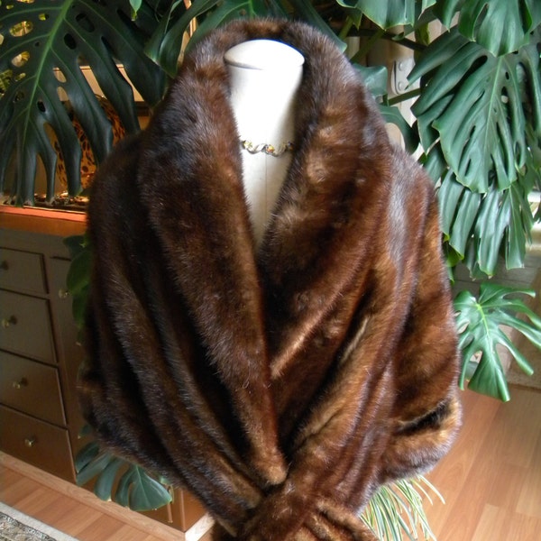Rich, Lush deep brown mink fur cape/stole