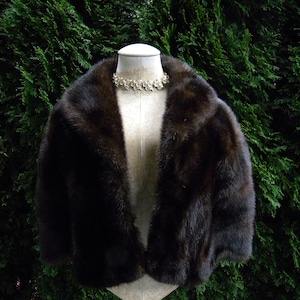 Dark Brown / Black Mink Fur Cape / Stole / Wrap / Genuine / Wedding / Real / Bride / Gift