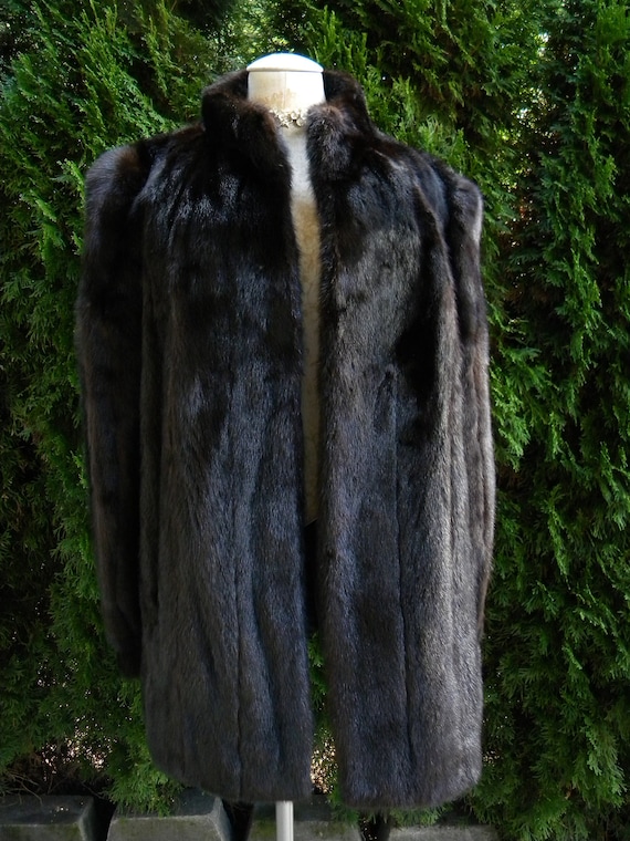 Brown / Black Mink Fur Coat / Jacket / Real Fur /… - image 1