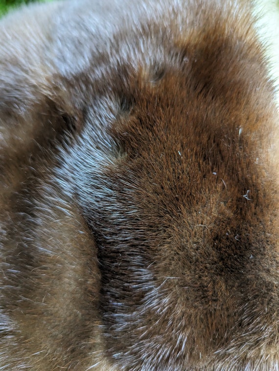 Dark Mink Fur Stole/ Cape / Wrap / Real Fur / Bro… - image 4